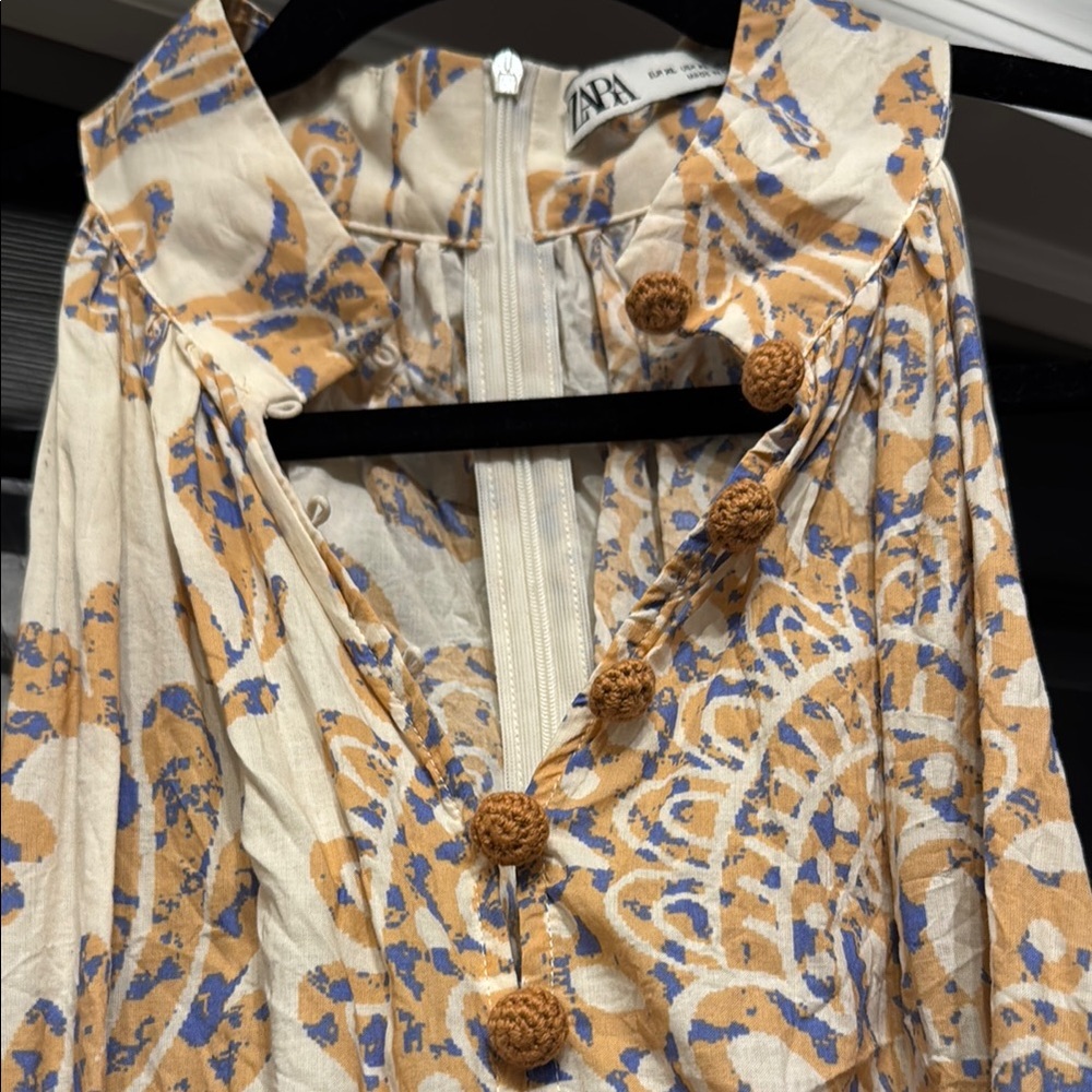 Zara Beige and Tan Halter Mini Dress - Picture 3 of 6